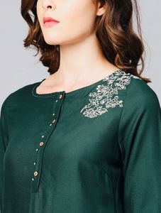 Bottle Green “W” Kurta