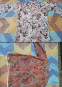 Floral Print Top & Scarf Set