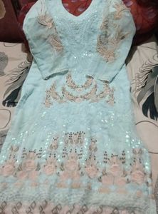 Light Blue Embroidered Salwar Kameez