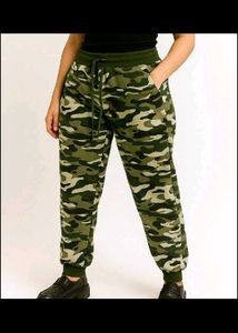 camo print stretchable joggers sweatpants