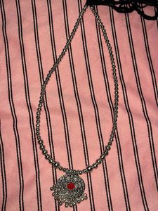 Silver Tone Beaded Necklace