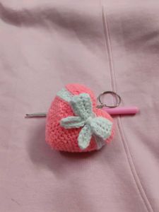Velentine Special Heart Keychain, Crochet Keychain