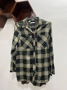 Olive & Black Checked  Shirt