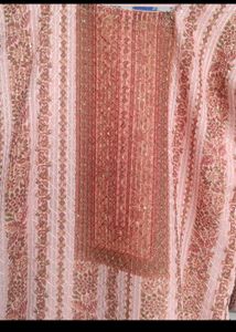 S-M Beautiful Peach & Gold Embroidered Suit