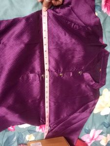Men&#39;s Purple cotton silk Kurta