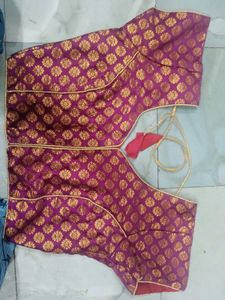 Purple &amp; Gold Brocade Blouse