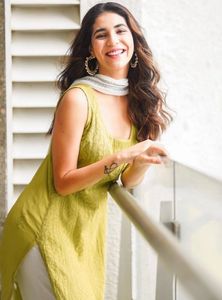 Nykaa Label Aishwaryrika Green Chikankari Kurti