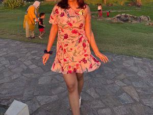 One Shoulder Floral Dress