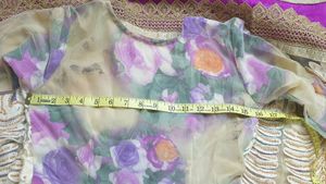 Beautiful Floral And Net Anarkali Gown