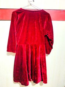 Red Velvet Wrap Dress