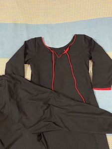 Black kurta set without dupatta