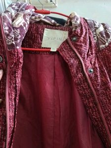 Maroon Quilted jacket
