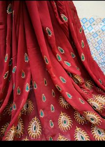 Deep Mehroon Partywear Saree.