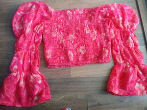 Pink Floral Crop Top