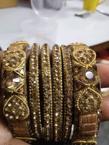 Stone Work Metal Bangles
