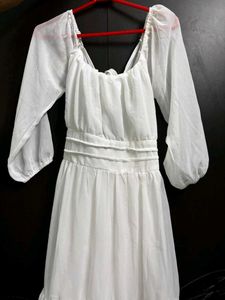 White Tie Back Mini Dress