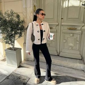 Zara Cream Faux Fur Fireman clasp Jacket