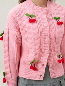 Cute Cherry Knit Cardigan