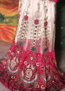 Stunning Pink &amp; Gold Embroidered Lehenga Choli Set