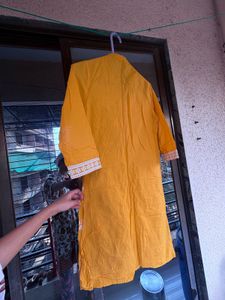 Yellow Embroidered Kurta