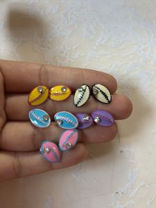 Rugby shaped earrings