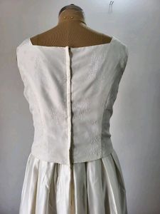 Vintage Inspired Ivory Satin Gown