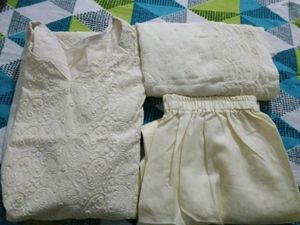 Beige Salwar Suit Set Of Three