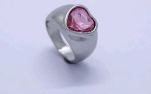 Pink Crystal Heart Ring
