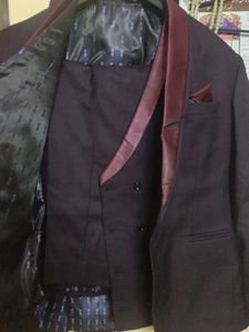 Burgundy Suit Jacket &amp; Vest Set and Pants