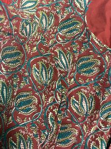 Lotus Pond Kalamkari Blouse With Front Opening And Astar
