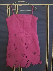 Pink Distressed Mini Dress