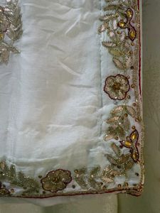 Gota Patti White Saree