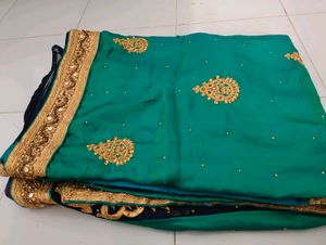 Satin Silk Saree With Blause