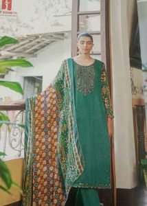 Unsteached Elegant Green Embroidered Salwar Suit