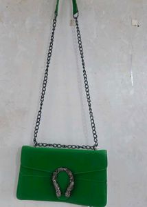Green Chain Crossbody Bag