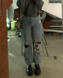 URBANIC Straight Leg Torn Jeans