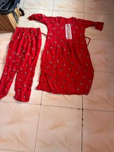 Red Kurta Set