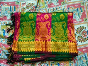 Magenta And Green Fancy Saree