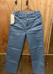 Blue Cropped Casual women Pants