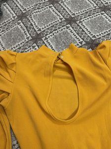 Mustard Puff Sleeve Top