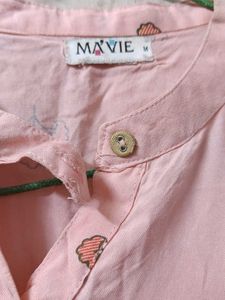 Peach Printed Kurta