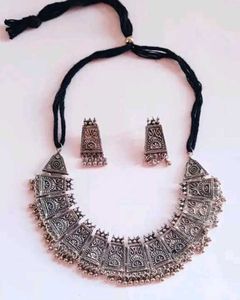 Women&#39;s Oxidised Black Polish Jewellery Set...