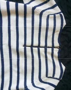 Striped Knit Pullover Sweater