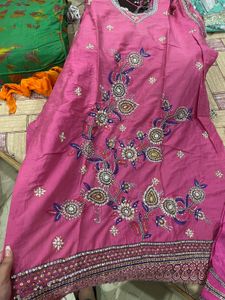 Pink Embroidered Kurta Set
