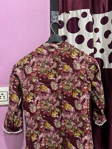 Floral Print Kurti with Shrug