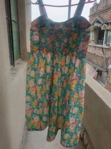 Multicolored Padded Floral Dress