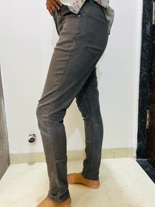 Gray Colour Straight Pant