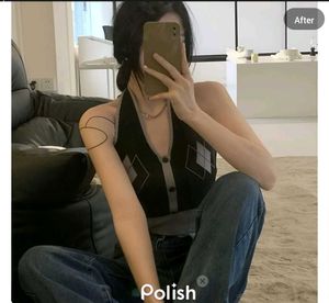 New With Tag Halter Neck Korean Ribbed Top