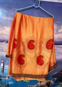Beautiful Orange Sunset Shade Saree