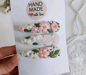 Hand Embroidered Clips
